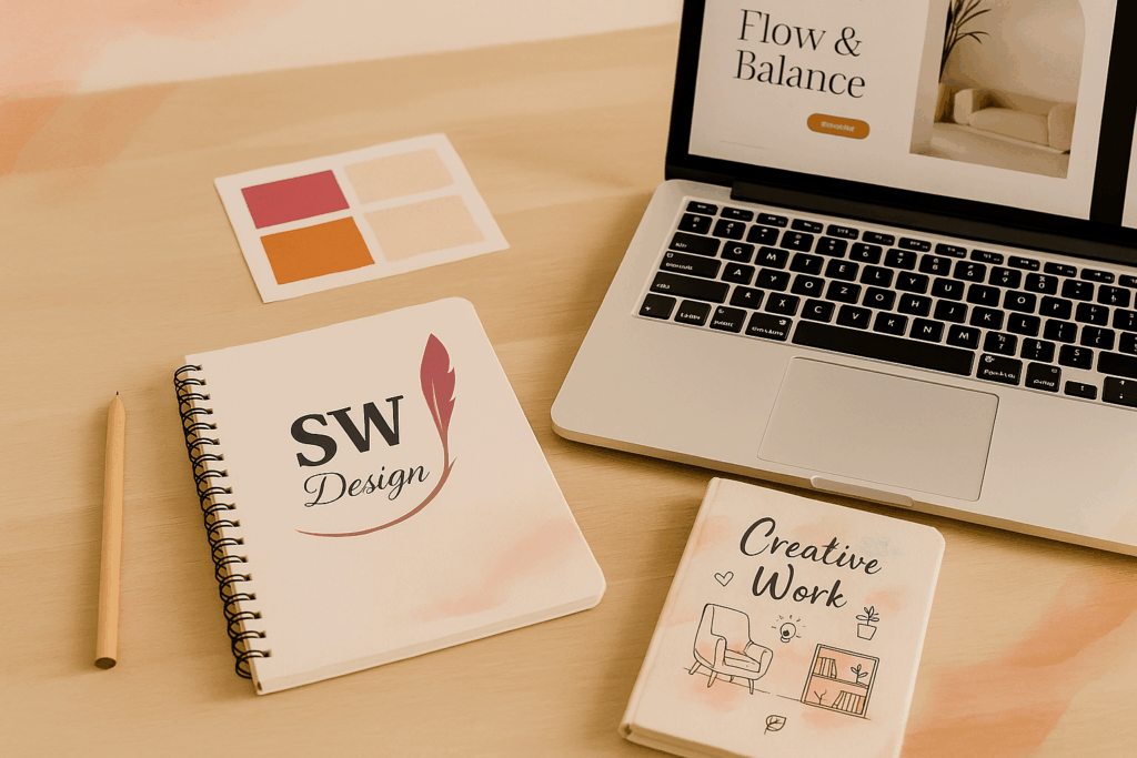 Kreativer Arbeitsplatz für Webdesign und Branding bei Stilwerkstatt