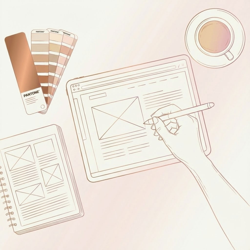 Hand zeichnet Skizze/Wireframe